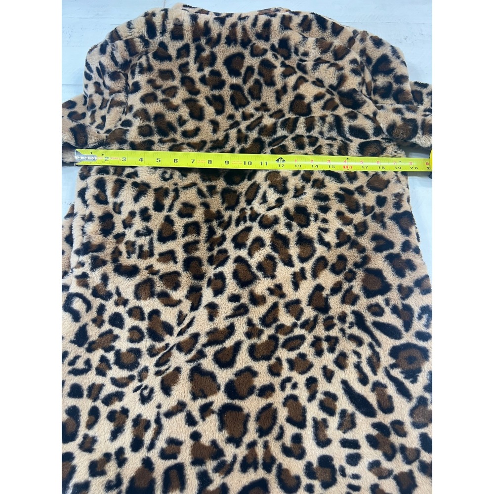 Love Tree Women's Faux Fur Leopard Print Coat Small Animal Print - Picture 4 of 7